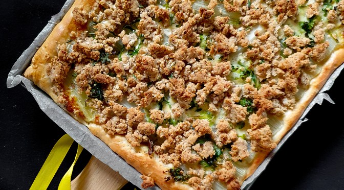 Briche mit Kardy, Lauch und Fonduta